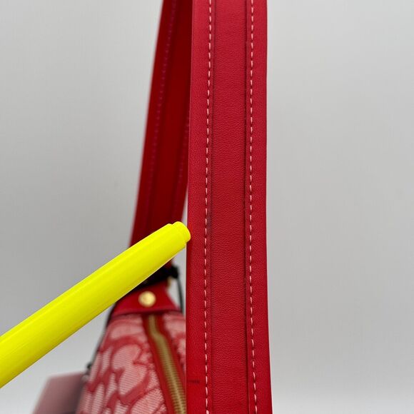 Coach Demi Signature Jacquard Shoulder Bag Purse Handbag Retro Mini Y2K Red NEW - Picture 7 of 16